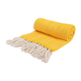 Hectarul - Pled/cuvertura indiana galbena din bumbac 140x180 cm Tebas Cosy&Trendy